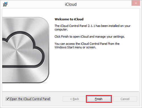 Finish iCloud installation